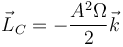 \vec{L}_C = -\frac{A^2\Omega}{2}\vec{k}