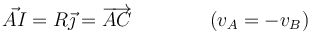 \vec{AI}=R\vec{\jmath}=\overrightarrow{AC}\qquad\qquad (v_A=-v_B)