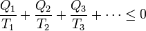 \frac{Q_1}{T_1}+\frac{Q_2}{T_2}+\frac{Q_3}{T_3}+\cdots \leq 0