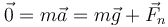 \vec{0}=m\vec{a} = m\vec{g}+\vec{F}_n