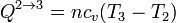 Q^{2\to 3}= nc_v(T_3-T_2)\,