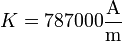 K=787000\frac{\mathrm{A}}{\mathrm{m}}