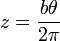 z=\frac{b\theta}{2\pi}