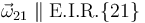 \,\vec{\omega}_{21}\parallel\mathrm{E.I.R.}\{21\}