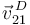 \vec{v}^{\, D}_{21}\,