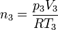 n_3 = \frac{p_3V_3}{RT_3}