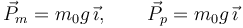 
\vec{P}_m = m_0g\,\vec{\imath}, \qquad \vec{P}_p = m_0g\,\vec{\imath}
