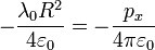 -\frac{\lambda_0R^2}{4\varepsilon_0} = -\frac{p_x}{4\pi\varepsilon_0}