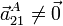 \vec{a}^A_{21}\neq \vec{0}