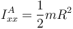 I^{A}_{xx}=\frac{1}{2}mR^2