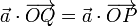 \vec{a}\cdot\overrightarrow{OQ} = \vec{a}\cdot\overrightarrow{OP}