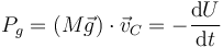 P_g = (M\vec{g})\cdot\vec{v}_C = -\frac{\mathrm{d}U}{\mathrm{d}t}