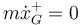 m\dot{x}_G^+=0