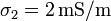 \sigma_2=2\,\mathrm{mS}/\mathrm{m}