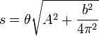 s=\theta\sqrt{A^2+\frac{b^2}{4\pi^2}}