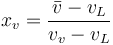  x_v=\frac{\bar{v}-v_L}{v_v-v_L}