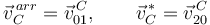 
\vec{v}^{\,arr}_C = \vec{v}^{\,C}_{01}, \qquad
\vec{v}^{\,*}_C = \vec{v}^{\,C}_{20}
