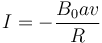 I = -\frac{B_0av}{R}