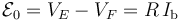 \mathcal{E}_0=V_E-V_F=R\!\ I_\mathrm{b}