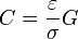 C=\frac{\varepsilon}{\sigma}G