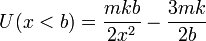 U(x<b) = \frac{mkb}{2x^2}-\frac{3mk}{2b}