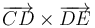 \,\overrightarrow{CD}\times\overrightarrow{DE}\,