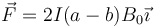 \vec{F}=2I(a-b)B_0\vec{\imath}