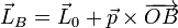 \vec{L}_{B}=\vec{L}_0+\vec{p}\times\overrightarrow{OB}