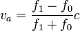 v_a = \frac{f_1-f_0}{f_1+f_0}c