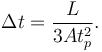 
\Delta t = \dfrac{L}{3At_p^2}.
