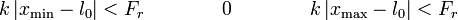 k\left|x_\mathrm{min}-l_0\right| < F_r\qquad\qquad \mbox{0}\qquad\qquad k\left|x_\mathrm{max}-l_0\right| < F_r