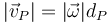 |\vec{v}_P| = |\vec{\omega}|d_P