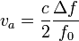 v_a = \frac{c}{2}\frac{\Delta f}{f_0}