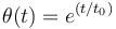 \theta(t)=e^{(t/t_0)}