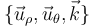 \{\vec{u}_{\rho}, \vec{u}_{\theta}, \vec{k}\}\,
