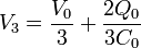 V_3 = \frac{V_0}{3}+\frac{2Q_0}{3C_0}