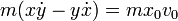 m(x\dot{y}-y\dot{x})=mx_0v_0