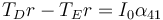 T_Dr-T_Er=I_0\alpha_{41}\,