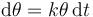 \mathrm{d}\theta = k\theta\,\mathrm{d}t