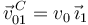 \vec{v}^{\,C}_{01}=v_0\,\vec{\imath}_1