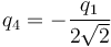 q_4=-\frac{q_1}{2\sqrt{2}}