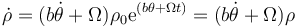 \dot{\rho}=(b\dot{\theta}+\Omega)\rho_0 \mathrm{e}^{(b\theta+\Omega t)}=(b\dot{\theta}+\Omega)\rho