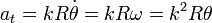 a_t = kR \dot{\theta}= kR\omega  = k^2R\theta