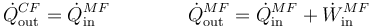 \dot{Q}^{CF}_\mathrm{out}=\dot{Q}^{MF}_\mathrm{in}\qquad \qquad \dot{Q}^{MF}_\mathrm{out} = \dot{Q}^{MF}_\mathrm{in}+\dot{W}^{MF}_\mathrm{in}