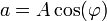 a = A\cos(\varphi)\,