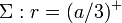 \ \Sigma:r=(a/3)^+