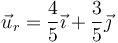 \vec{u}_r=\frac{4}{5}\vec{\imath}+\frac{3}{5}\vec{\jmath}