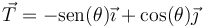 \vec{T}=-\mathrm{sen}(\theta)\vec{\imath}+\cos(\theta)\vec{\jmath}