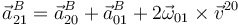 \vec{a}^B_{21}=\vec{a}^B_{20}+\vec{a}^B_{01}+2\vec{\omega}_{01}\times\vec{v}^{20}