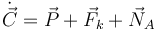 
\dot{\vec{C}} = \vec{P} + \vec{F}_k + \vec{N}_A

